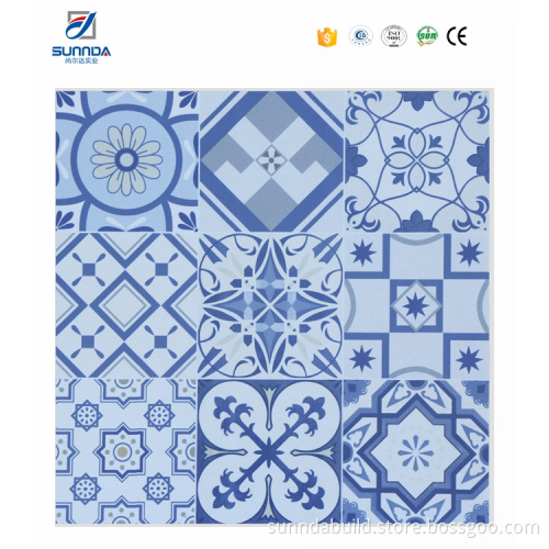 Sunnda blue flower bathroom backsplash mediterranean tiles